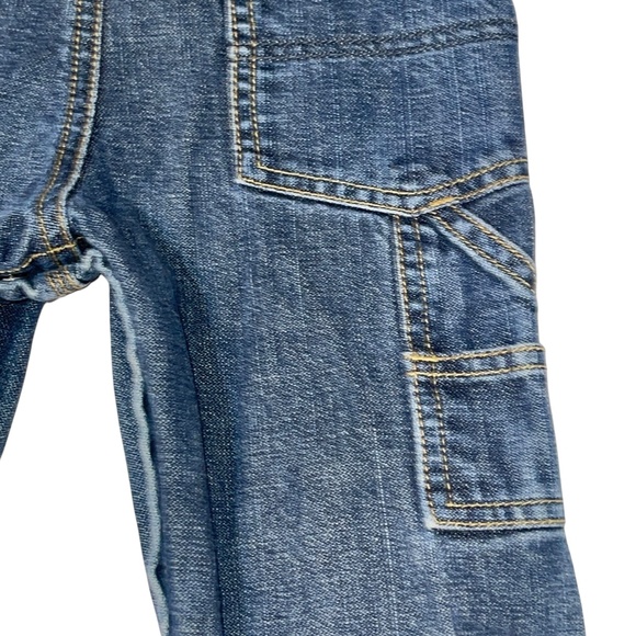 Oshkosh B'Gosh Vestbak Overalls Jean Denim Plaid Flannel Patch Bibs Boys 18 m - Picture 8 of 9